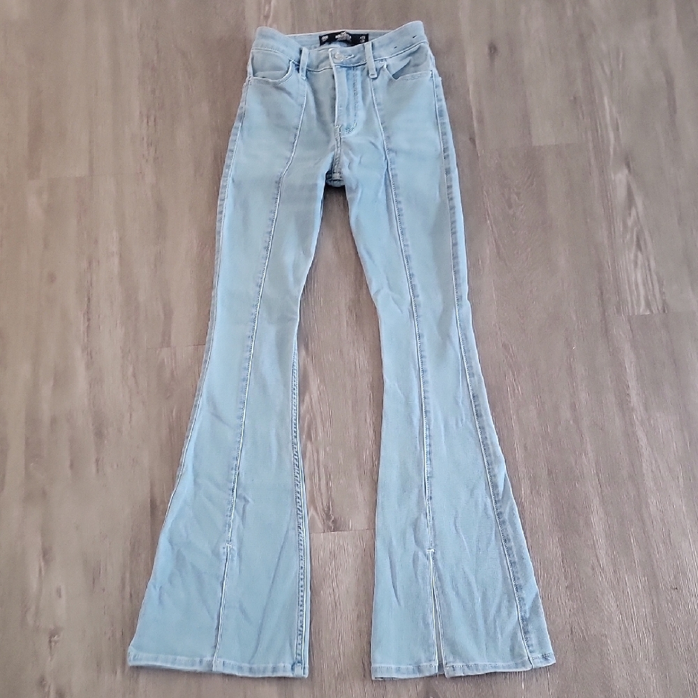 Hollister Women's Light Blue Flared Jeans